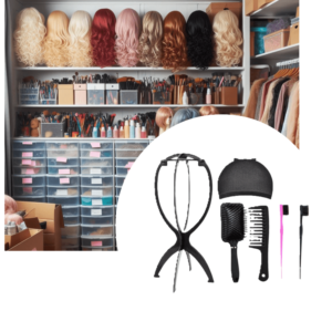 "ChicEase Short Wig Care Ensemble 14.2-inch wig stand for short styles."